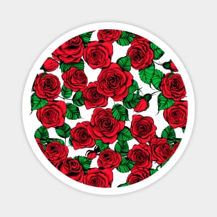 Red roses pattern Magnet